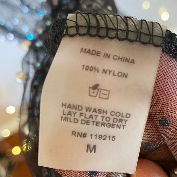 NWOT Beach Bunny Champagne Nights Pearl Mesh Dress in Black - Picture 9 of 10